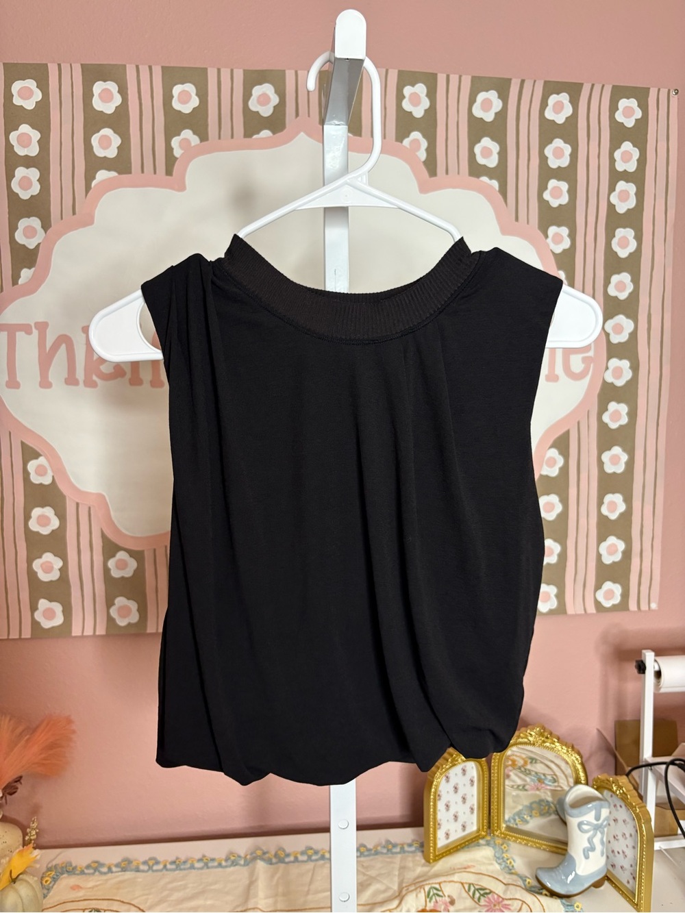 Free People Movement Black Sleeveless Mock Neck workout top